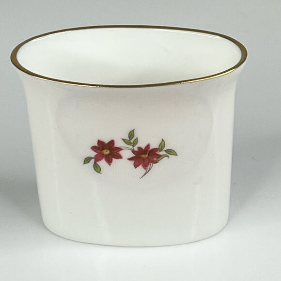 Royal Worcester Ceramic Cigarette Toothpick Holder Summer Rose Posy Vase 2.7" - Picture 2 of 5